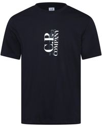 C.P. Company - 30/1 Jersey Vertical Logo T-Shirt - Lyst