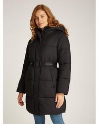 Calvin Klein - Logo Belt Long Puffer - Lyst