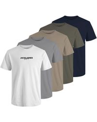 Jack & Jones - 5 Pack Short Sleeve T Shirt - Lyst