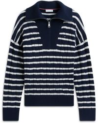 Tommy Hilfiger - Wool Cable Knit 1/4 Zip Jumper - Lyst