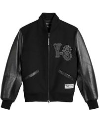 Y-3 - Leather Collegiate Jacket - Lyst