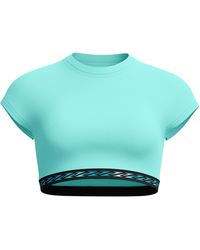 Speedo - Solid Logo Elastic Crop Top - Lyst