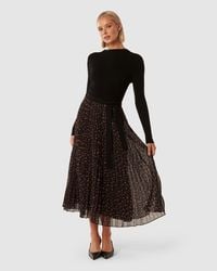 Forever New - Penelope Woven Mix Knit Dress - Lyst