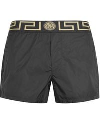 Versace - Greca Waistband Swim Shorts - Lyst