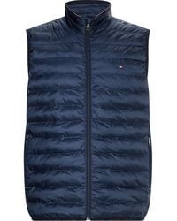 Tommy Hilfiger - Duck Down Sleeveless Funnel Neck Zip Short Puffer Jacket - Lyst
