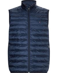 Tommy Hilfiger - Duck Down Sleeveless Funnel Neck Zip Short Puffer Jacket - Lyst