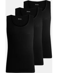 BOSS - Classic Ribbed Tank Top 3-Pack, Cotton Construction - Lyst