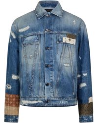 Amiri - Airpatch Trucker Distressed Long Sleeve Denim Jacket - Lyst