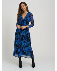Gina Bacconi - Indie Floral Mesh Wrap Midi Dress - Lyst
