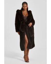Mars the Label - Maple Faux Fur Hooded Belted Oversized-Fit Teddy Coat - Lyst