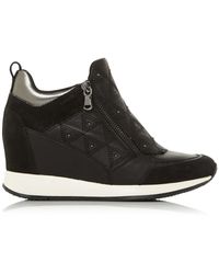 geox black wedge trainers