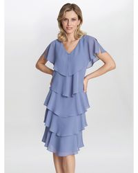 Gina Bacconi - Bella Georgette Tiered Dress - Lyst