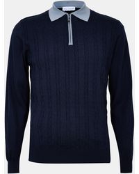 Pal Zileri - Wool Zipped Short-Sleeve Polo Shirt - Lyst