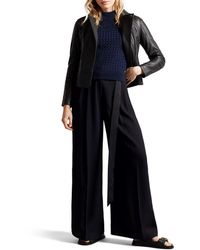 Ted Baker - Lizia Leather Structured Fit Biker Jacket - Lyst