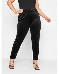 Yours - Curve Tapered Velvet Trousers - Lyst