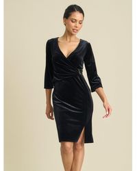 Gina Bacconi - Rachael Velvet Dress With Trim - Lyst
