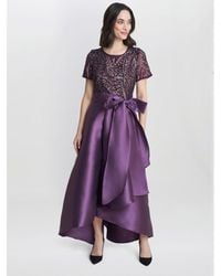 Gina Bacconi - Noemi Embroidered High Low Maxi Dress - Lyst