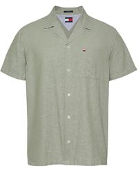 Tommy Hilfiger - Linen Blend Short-Sleeve Plain Shirt - Lyst