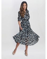 Gina Bacconi - Mimi Godet Pussy Bow Dress - Lyst