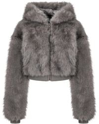 Mars the Label - Monroe Faux Fur Cropped Hooded Teddy Coat - Lyst