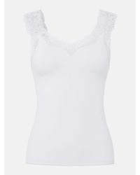 Pieces - Barbera Lace V-Neck Sleeveless Slim-Fit Tank Top - Lyst