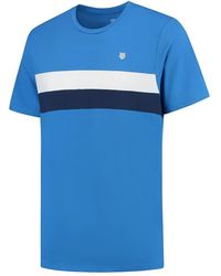 K-swiss - Ks Core Team Striped Crewneck Short-Sleeve Performance T-Shirt - Lyst