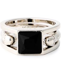 McQueen - Alex Twin Skull Signet Ring - Lyst