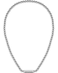 BOSS - Sphere Metal Necklace, Stainless Steel With Magnetic Closure - Lyst
