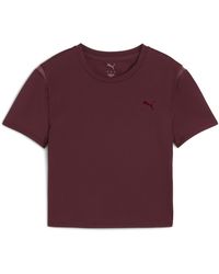 PUMA - Shape Baby Tee Short Sleeve Performance Gym Top - Lyst