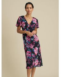 Gina Bacconi - Rosabelle Floral Print Midi Dress - Lyst