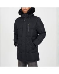 Brave Soul - Hooded Parka With Faux Fur Trimmed Hood - Lyst