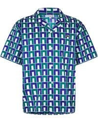 Lacoste - Short Sleeved Monogram Print Shirt - Lyst