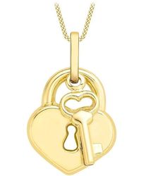 Be You - 9ct Padlock & Key Necklace - Lyst