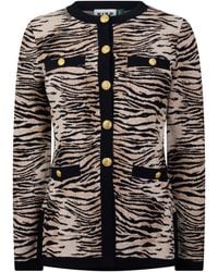 RIXO London - Raylene Crew-Neck Fine Knit Cardigan - Lyst
