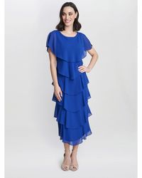 Gina Bacconi - Tessa Midi Tiered Cocktail Dress - Lyst