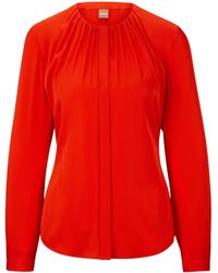 BOSS - Banorah Long Sleeve Long Blouse - Lyst