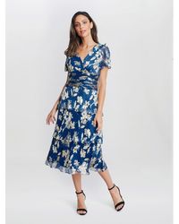 Gina Bacconi - Simone Foil Printed Tiered Dress - Lyst