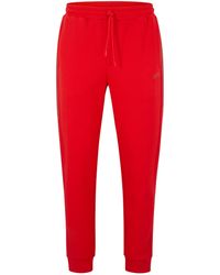 BOSS - Hadiko Diamond Diamond-Textured Closed Hem Jersey Joggers - Lyst
