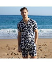 Threadbare - Abstract Print Revere Collar Short Sleeve Shirt - Lyst