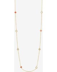 Jon Richard - Plated Coral Long Station Clover Necklace - Lyst