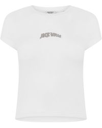 Jack Wills - Jw Graphic Cap Sleeve Crop Top - Lyst