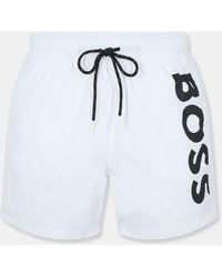 BOSS - Octopus Swim Shorts With Bold Branding - Lyst
