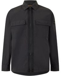 BOSS - Long Sleeve Zipped Over-Shirt With Logo Detail (Lotape) - Lyst