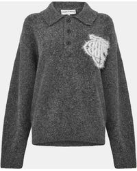 The Couture Club - Fluffy Knitted Long Sleeve Polo Shirt - Lyst