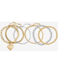 Mood - Two Tone Heart Bracelet - Lyst