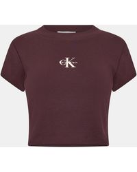 Calvin Klein - Ckj Mono Baby T Crop Top - Lyst