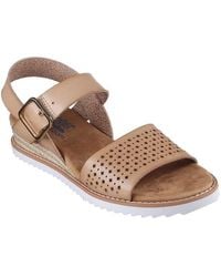 Skechers - Peforated Quarter Strap Sandal Flat Sandals - Lyst