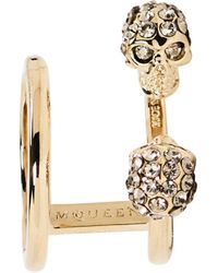McQueen - Skull Brass Double Ring - Lyst