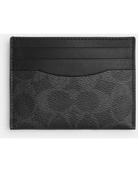 COACH - Signature Flat Leather Card Holder - Lyst