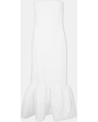 Mare Mare Faux-Leather Strapless Slim Midi Dress in Black | Lyst UK